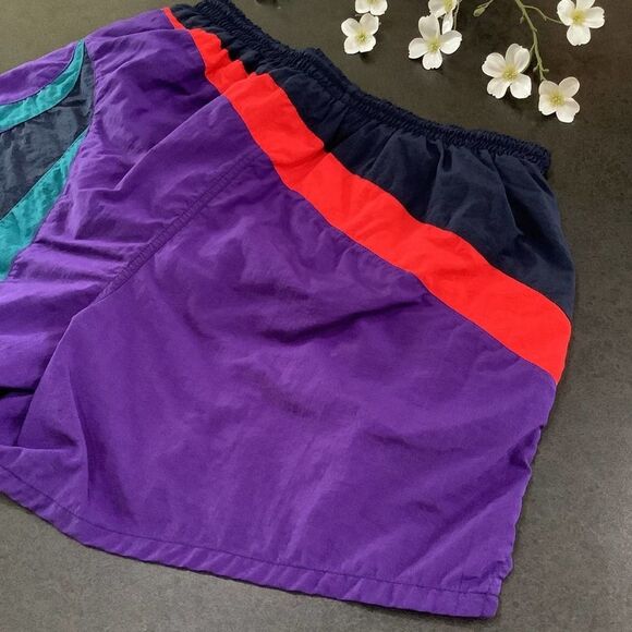 Vintage 90’s Speedo Swim Trunks Colorful Bright Colorblock Swimsuit - Picture 6 of 13